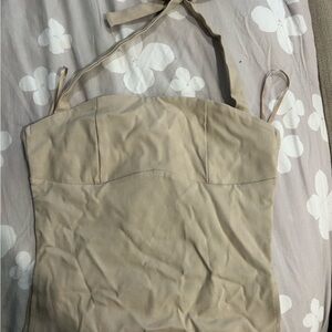 edikted tie up top in tan